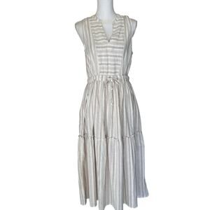 Splendid tan/white maxidress, medium,‎ vacation, coastal, breezy, tropical
